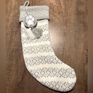 KNIT FAIR ISLE MONOGRAM STOCKING PAW PRINT